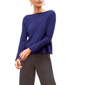 MM Lafleur Cashmere Kendall Blue Womens Sweater size large